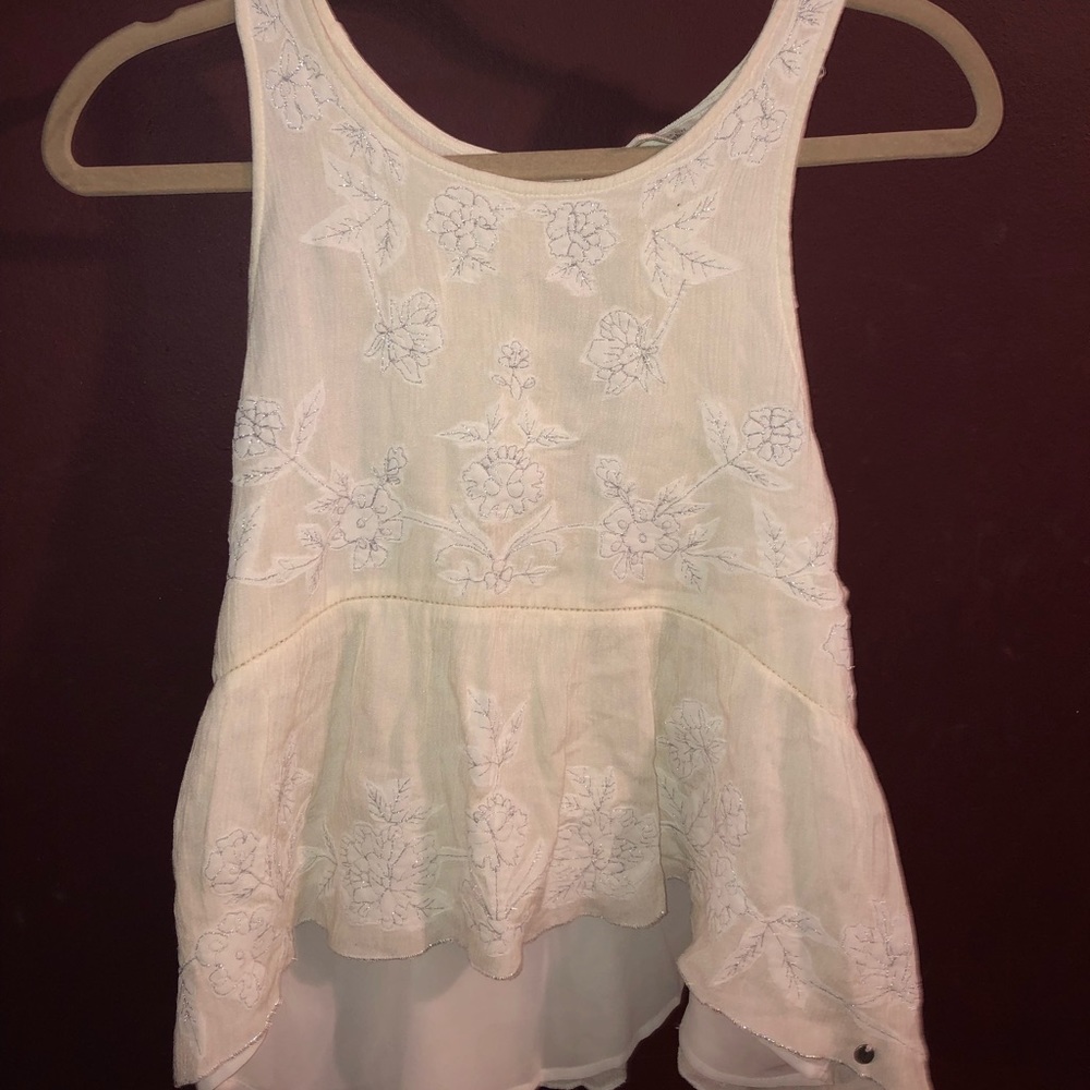 Embroidered white top
